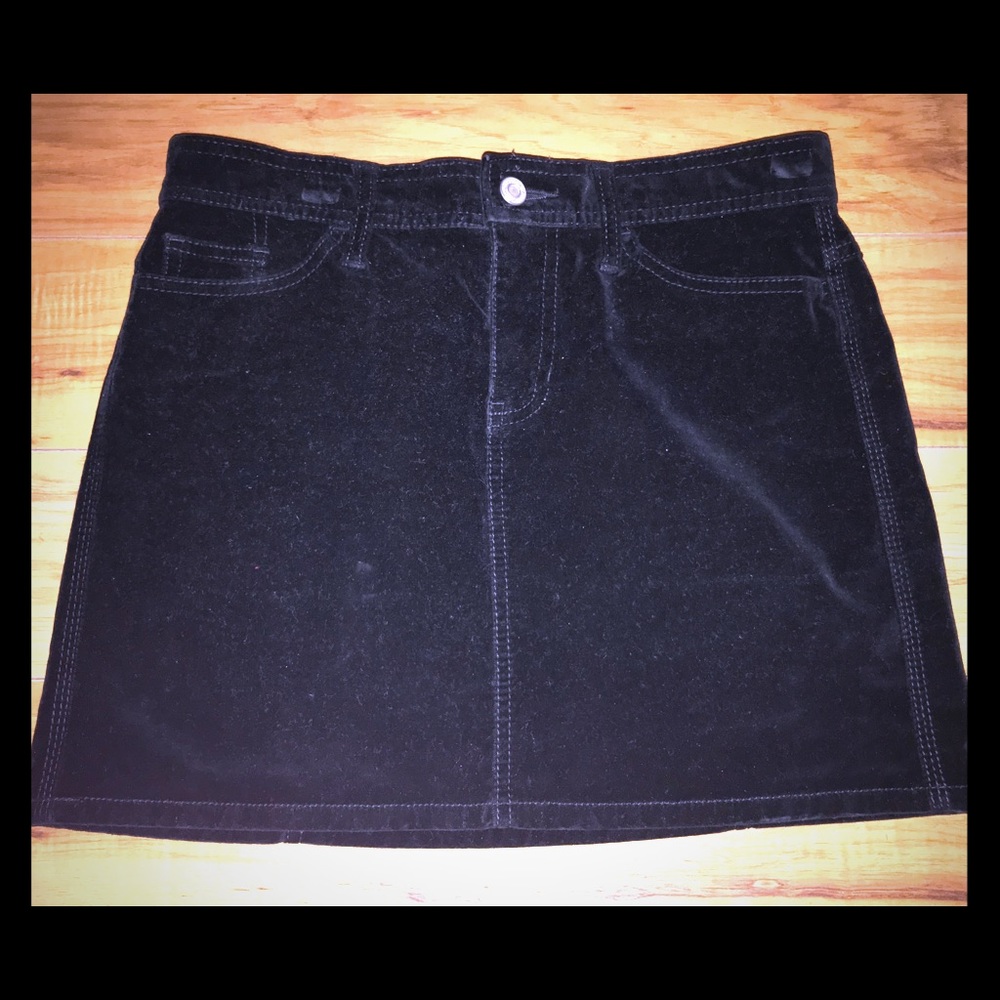 Velvet mini skirt